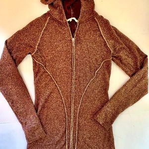 Copper Metallic Hoodie Contour Seaming